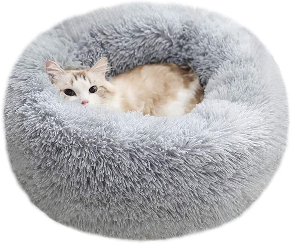 BODISEINT Modern Soft Plush Round Cat Bed