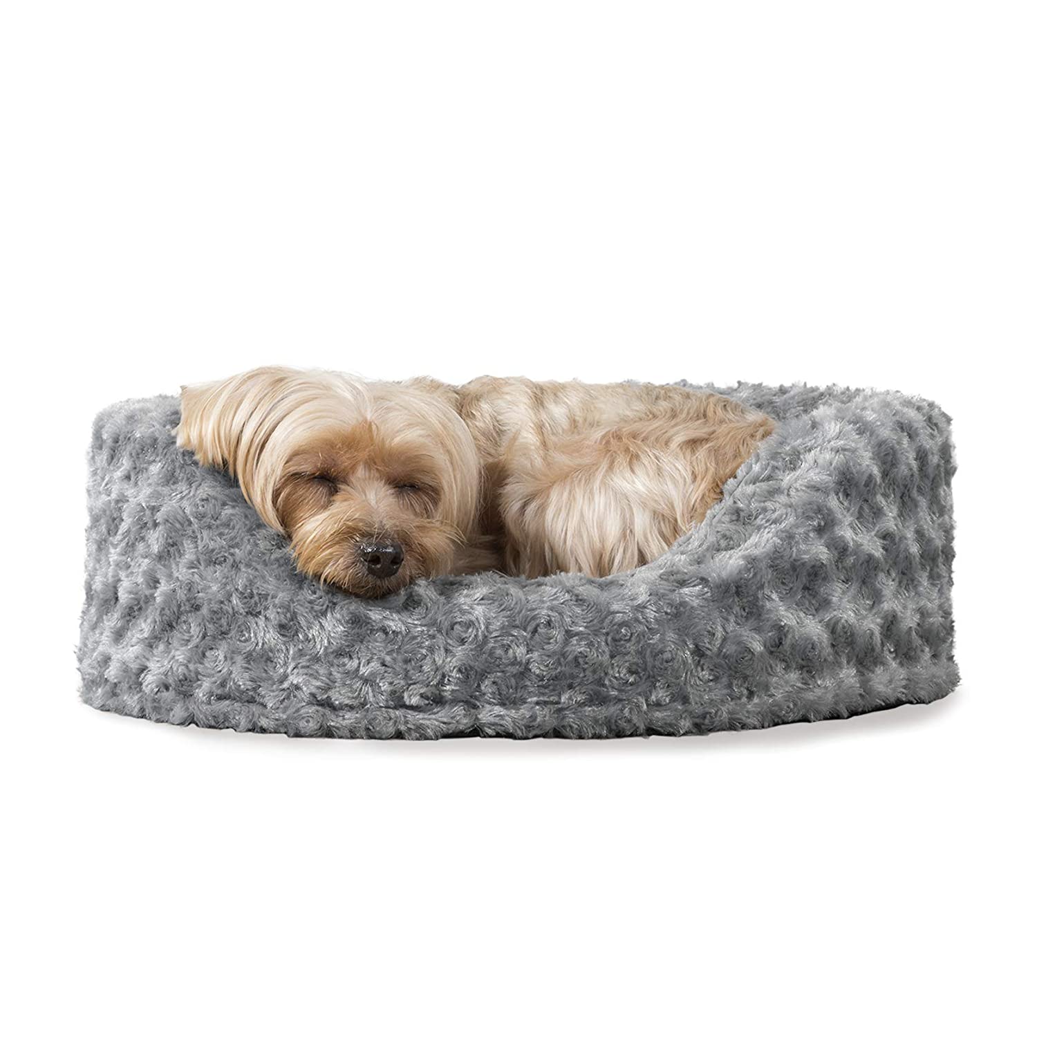 Furhaven Pet Dog Bed Round Oval Cuddler Dog Bed