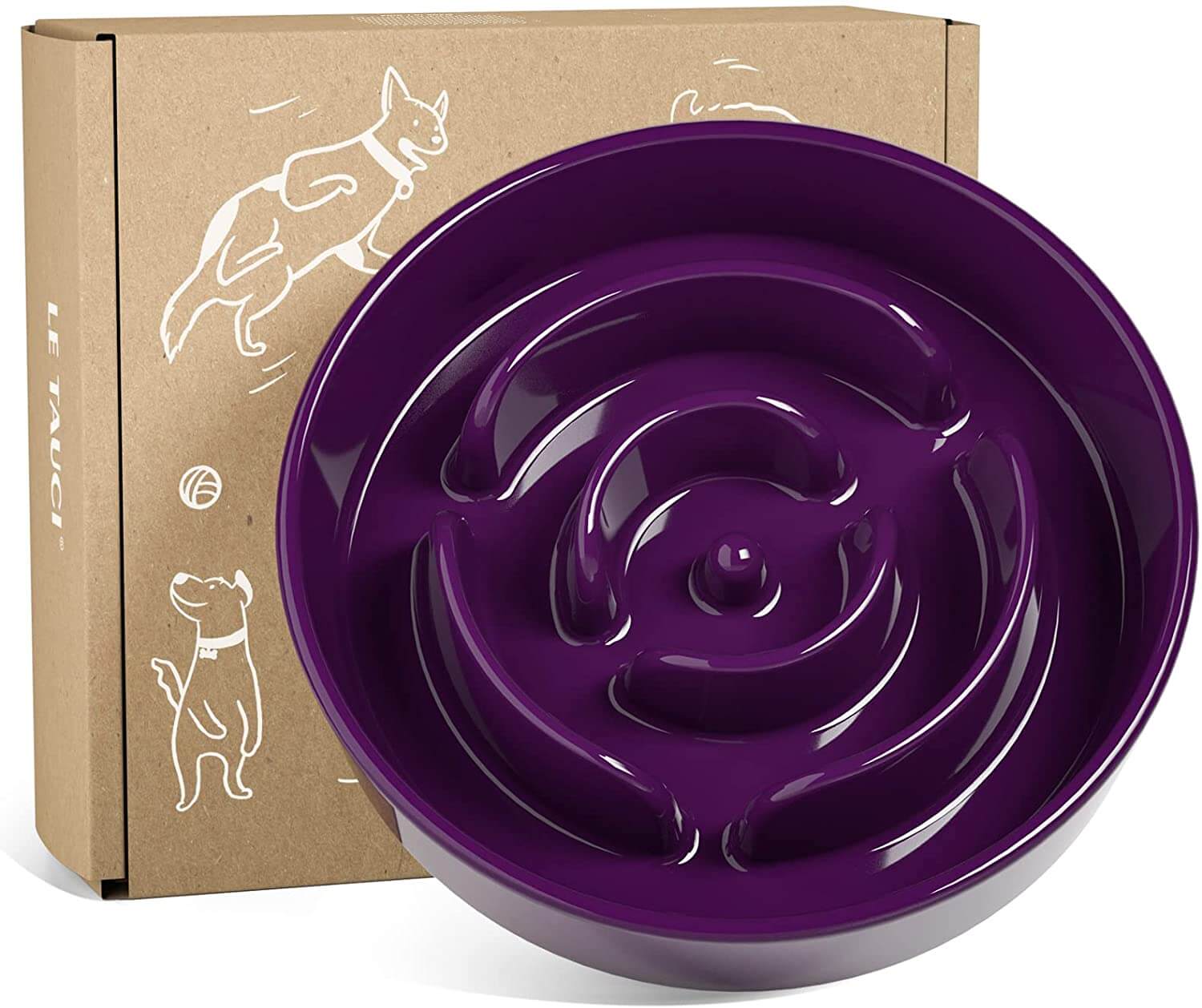 LE TAUCI Ceramic Slow Feeder Dog Bowl