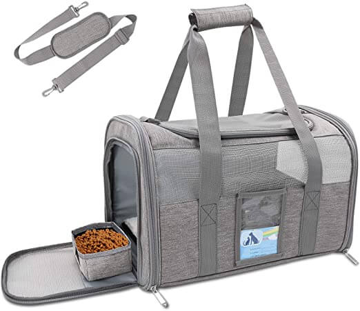 Refrze TSA Airline Approved Cat Carrier with Bowl