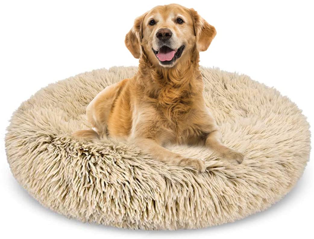 Spring Blossoms Fluffy Calming Dog Bed