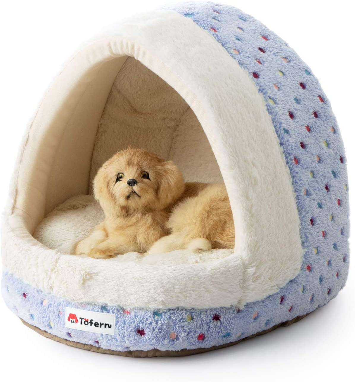 Tofern Patterned Igloo House Dog Bed