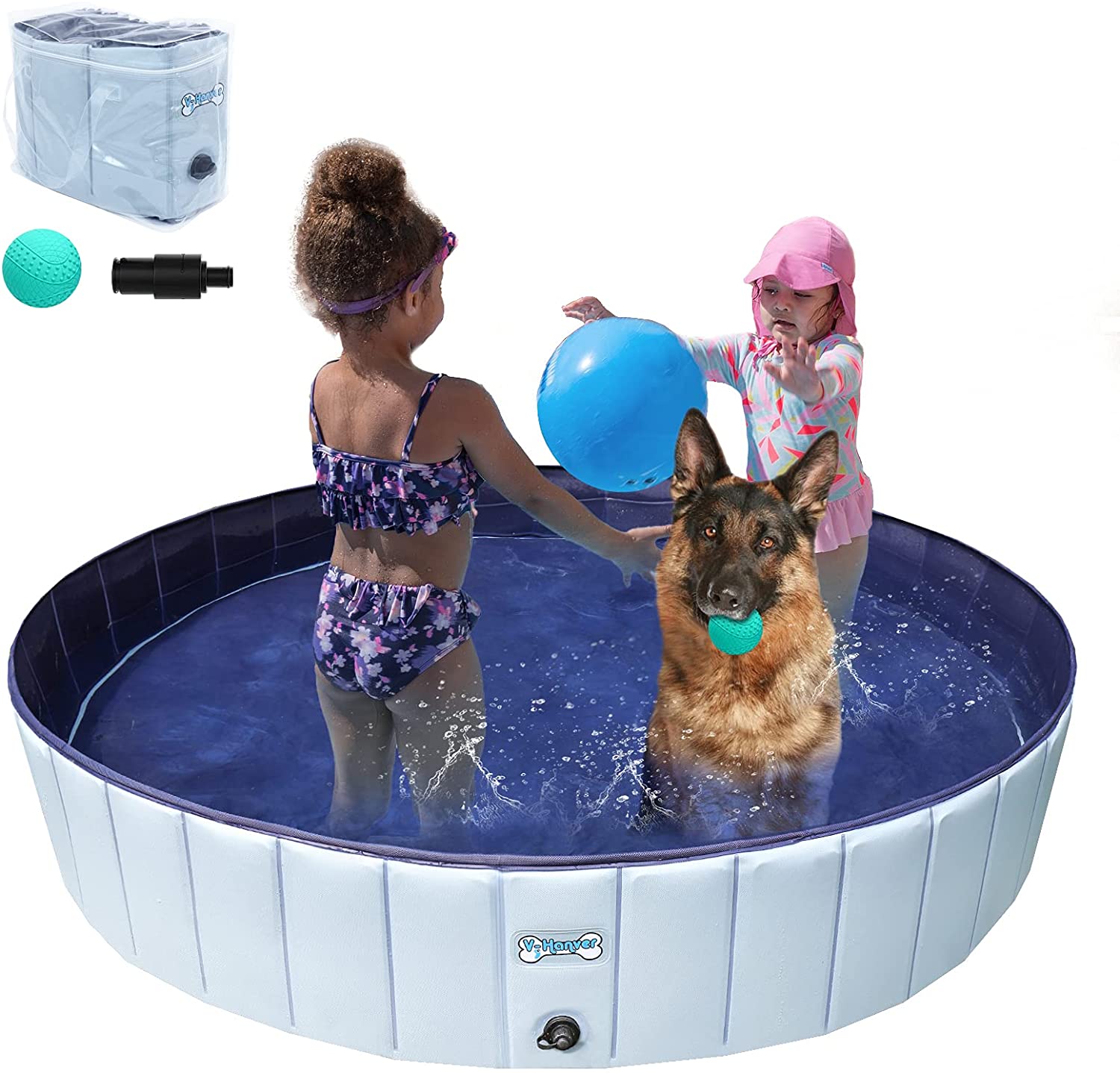 V HANVER Foldable Dog Pool for Small Dogs