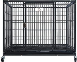 Homey Pet Metal Open Top Cage w Floor Grid Heavy Duty Dog Crate