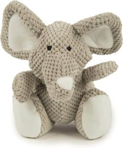 goDog Checkers Elephant Squeaky Plush Dog Toy